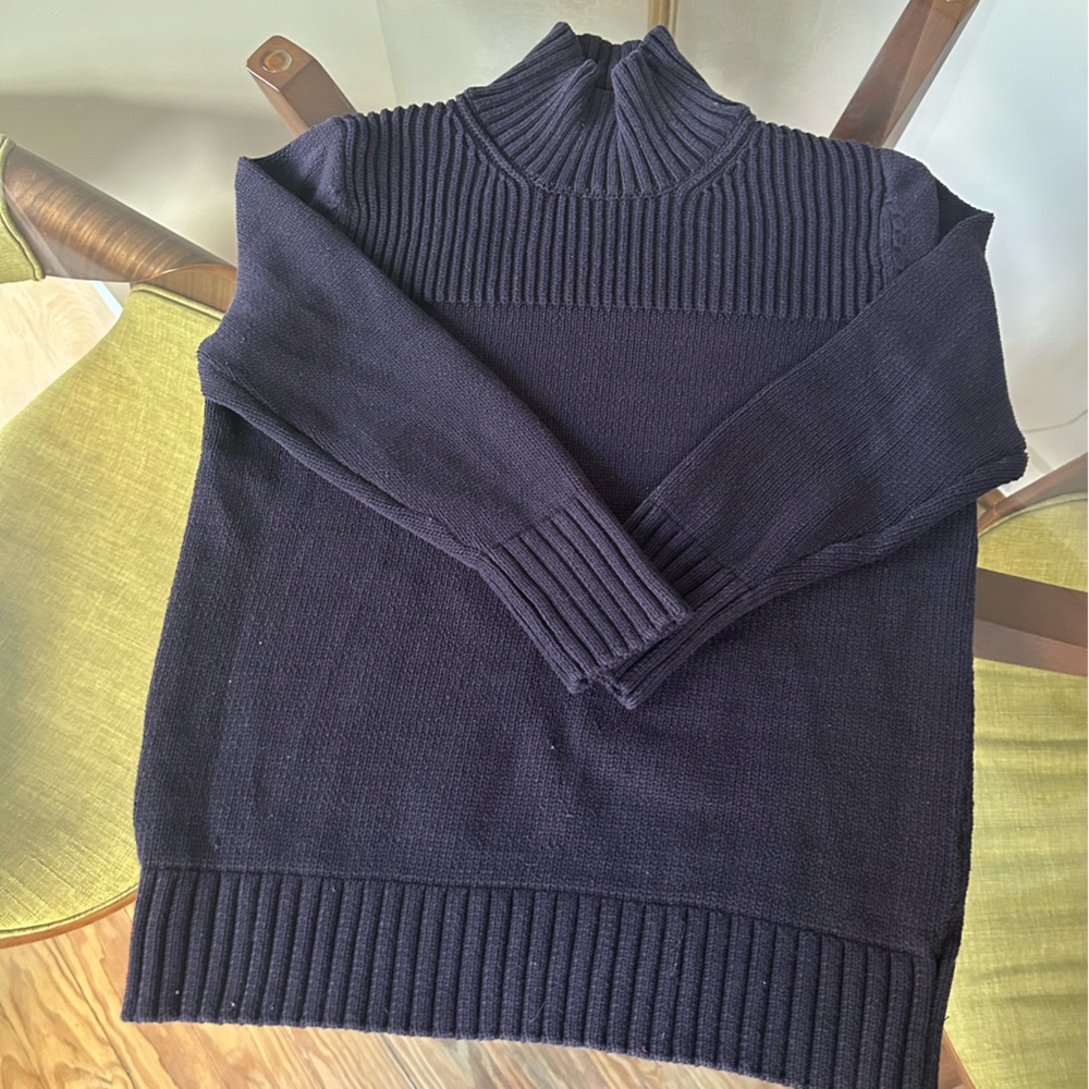 Navy Blue Ribbed Sweater